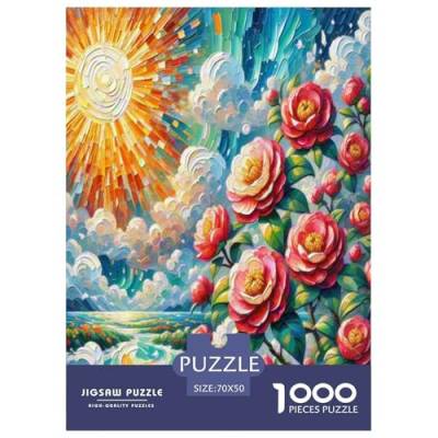 Kamellien Puzzle 1000-teilige Schwer Puzzle Spielzeug Pädagogisches Spiel Impossible Herausforderung Spielzeug Für Erwachsene Und Kinder in Bewährter 70x50cm/1000pcs von ChengzeTCo